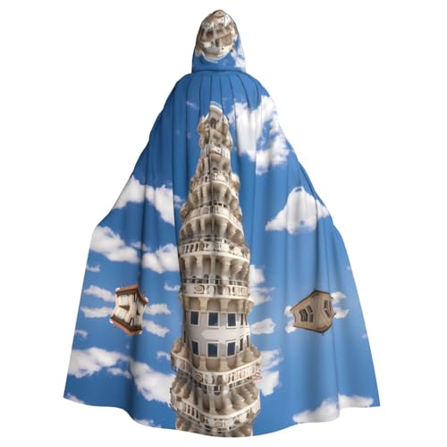 Schiefer Turm von Pisa mit Kapuze für Erwachsene, Umhang für Damen und Herren, Halloween-Kostüm, Maskerade, Cosplay, Kostüm, Weihnachten, Party, Robe von WapNo