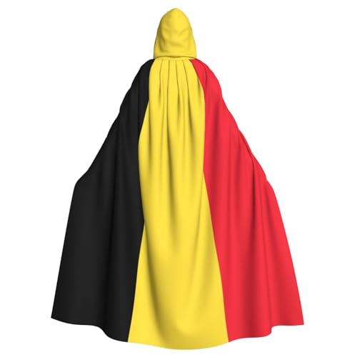 Umhang mit Kapuze für Erwachsene, Motiv: Flagge Belgiens, für Damen und Herren, Halloween-Kostüm, Maskerade, Cosplay, Kostüm, Weihnachten, Party, Robe von WapNo
