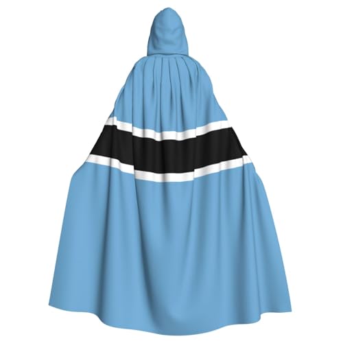 Umhang mit Kapuze für Erwachsene, Motiv: Flagge Botswana, für Damen und Herren, Halloween-Kostüm, Maskerade, Cosplay, Kostüm, Weihnachten, Party, Robe von WapNo