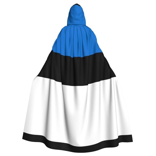 Umhang mit Kapuze für Erwachsene, Motiv: Flagge Estlands, für Damen und Herren, Halloween-Kostüm, Maskerade, Cosplay, Kostüm, Weihnachten, Party, Robe von WapNo
