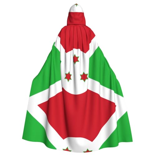 Umhang mit Kapuze für Erwachsene, Motiv: Flagge von Burundi, für Damen und Herren, Halloween-Kostüm, Maskerade, Cosplay, Kostüm, Weihnachten, Party, Robe von WapNo