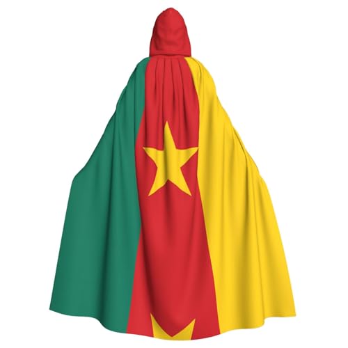 Umhang mit Kapuze für Erwachsene, Motiv: Flagge von Kamerun, für Damen und Herren, Halloween-Kostüm, Maskerade, Cosplay, Kostüm, Weihnachten, Party, Robe von WapNo