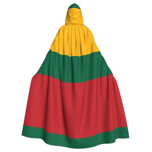 Umhang mit Kapuze für Erwachsene, Motiv: Flagge von Litauen, für Damen und Herren, Halloween-Kostüm, Maskerade, Cosplay, Kostüm, Weihnachten, Party, Robe von WapNo