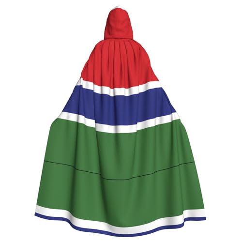 Umhang mit Kapuze für Erwachsene mit Flagge Gambias, für Damen und Herren, Halloween-Kostüm, Maskerade, Cosplay, Kostüm, Weihnachten, Party, Robe von WapNo