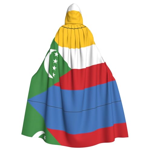 Umhang mit Kapuze für Erwachsene mit Flagge der Komoren, für Damen und Herren, Halloween-Kostüm, Maskerade, Cosplay, Kostüm, Weihnachten, Party, Robe von WapNo