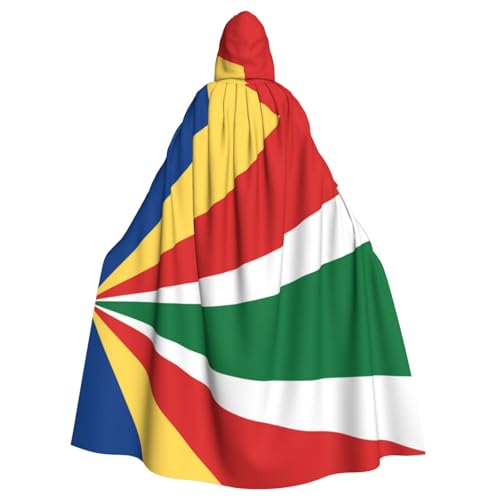 Umhang mit Kapuze für Erwachsene mit Flagge der Seychellen, für Damen und Herren, Halloween-Kostüm, Maskerade, Cosplay, Kostüm, Weihnachten, Party, Robe von WapNo