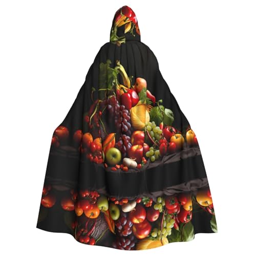 Umhang mit Kapuze für Erwachsene mit Gemüse und Obst, für Damen und Herren, Halloween-Kostüm, Maskerade, Cosplay, Kostüm, Weihnachten, Party, Robe von WapNo