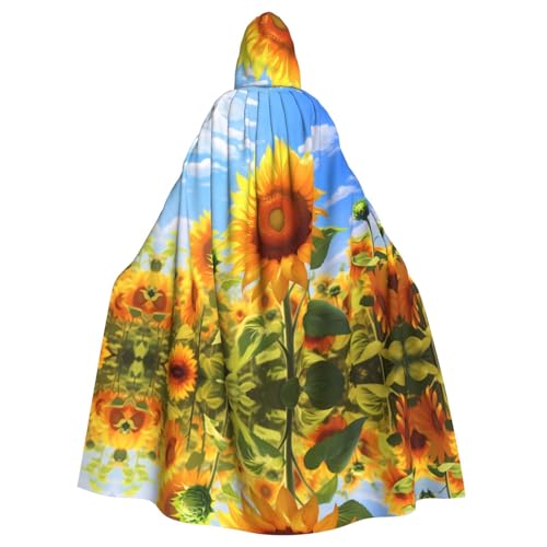 Umhang mit Kapuze für Erwachsene mit Sonnenblume, für Damen und Herren, Halloween-Kostüm, Maskerade, Cosplay, Kostüm, Weihnachten, Party, Robe von WapNo