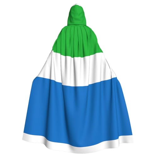 Umhang mit Kapuze und Flagge von Sierra Leone, für Damen und Herren, Halloween-Kostüm, Maskerade, Cosplay, Kostüm, Weihnachten, Party, Robe von WapNo