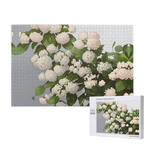 Viburnum Blackhaw Puzzles für Erwachsene, 1000 Teile, Holzpuzzle für Familie, Freunde, Heimdekoration, Wandkunst, 29,5 x 50 cm von WapNo