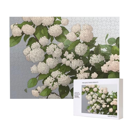 Viburnum Blackhaw Puzzles für Erwachsene, 500 Teile, Holzpuzzle für Familie, Freunde, Heimdekoration, Wandkunst, 20,4 x 38,1 cm von WapNo