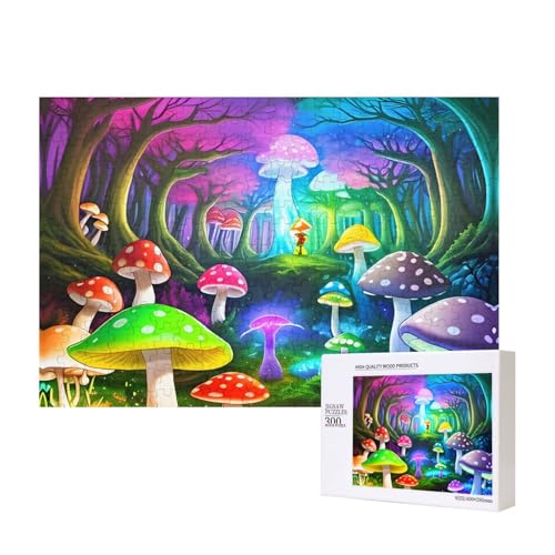 Waldpilz-Puzzles für Erwachsene, 300 Teile, Holzpuzzle für Familie, Freunde, Heimdekoration, Wandkunst, 15,7 x 27,9 cm von WapNo