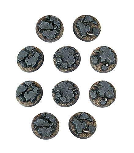 War World Gaming War Torn City Schutt Runde Miniatur-Basen x 10 (25mm) - 28mm Sci-Fi Tabletop Spiele Gelände Modellbau Modell Figuren Malen Wargame Kriegspiel von War World Gaming