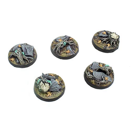 War World Gaming 25mm Runde Fantasie Wald-Basen x5 aus Harz für Tabletop Miniaturen & Figuren von War World Gaming