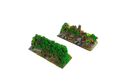 War World Gaming Battle Bocage Gerade Kurz-Hecke x 2-28mm WW2 Tabletop Gelände Modellbau Modell Landschaft Diorama Schlachtfeld Deckung Versatzstücke Wargaming von War World Gaming