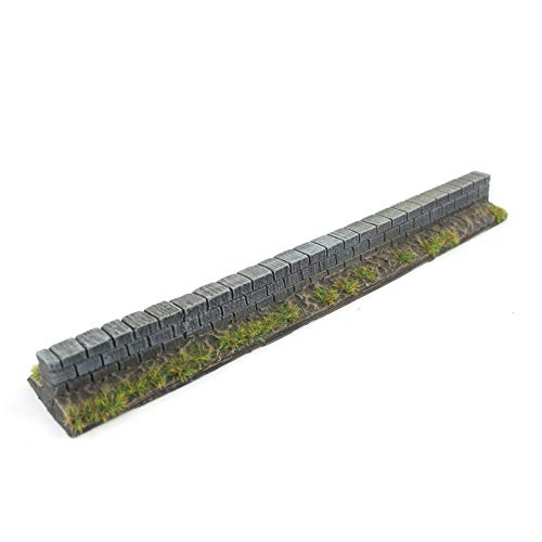 War World Gaming | Garten-Mauer | Bemalt & Beflockt x 15 | 20-28 mm Tabletop Gelände Modellbau Landschaftsbau Modellbahn von War World Gaming