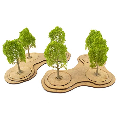 War World Gaming MDF Größe Baum Basen x 2 - Tabletop Wargame Spiele Diorama Gelände Landschaft Modellbau Modell Schlachtfeld Objektiv Miniatur Figur Wald von War World Gaming