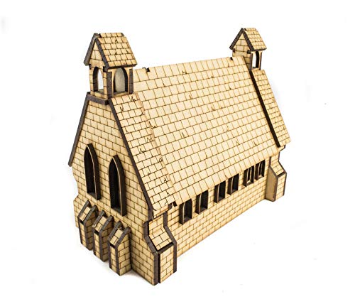 War World Gaming Medieval Town Kirche - 28mm Fantasie Tabletop Gelände Modell Diorama Modellbau von War World Gaming