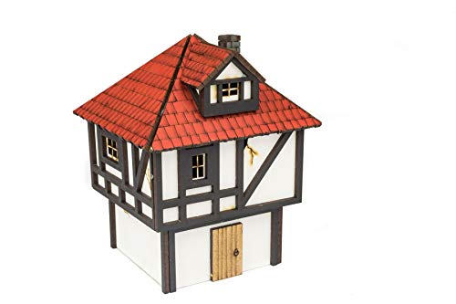 War World Gaming Medieval Town Kleine Stadthaus (Vorbemalt/Unbemalt) - 28mm Fantasie Tabletop Gelände Modell Diorama Modellbau von War World Gaming