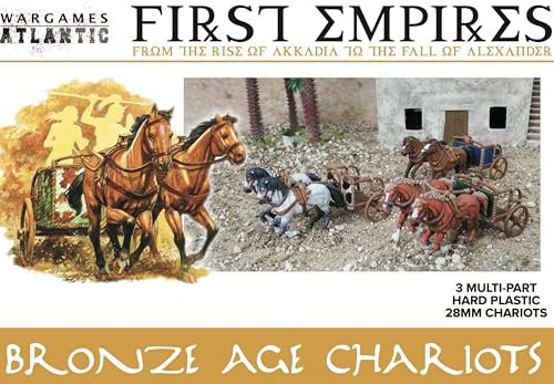 Wargames Atlantic, First Empires – Bronzezeit Chariots – 3 mehrteilige Hartplastik-Figuren (schlagfestes Polyester), 28 mm von Wargames Atlantic