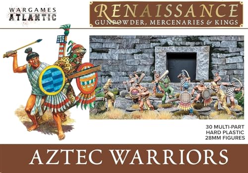 Wargames Atlantic - Renaissance: Azteken-Krieger (30 mehrteilige 28 mm große Figuren) von Wargames Atlantic