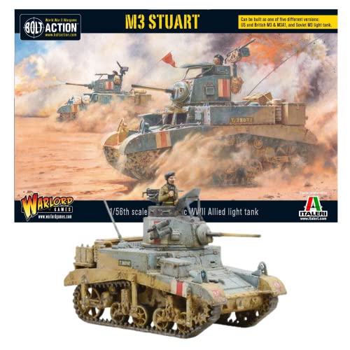 Wargames Delivered Bolt Action – M3 Stuart Tank, US Panzer, WW2 Miniaturen, 28 mm Maßstab, Armee-Panzer-Modellbausatz für Miniatur-Kriegsspiele von Warlord Games von Wargames Delivered