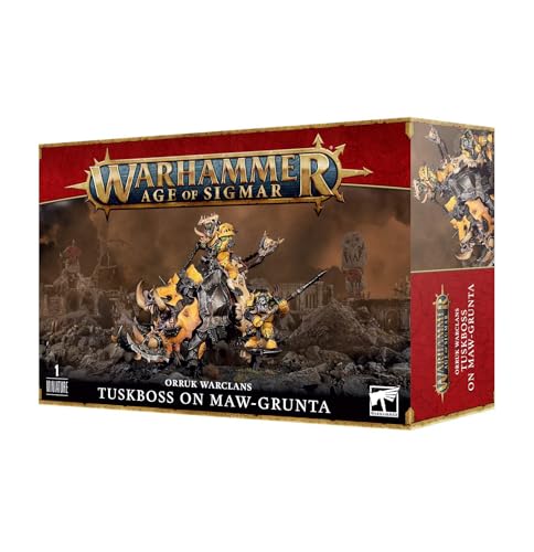 Games Workshop - Age of Sigmar - Orruk Warclans: Tuskboss On Maw-Grunta, Schwarz von Warhammer Age of Sigmar