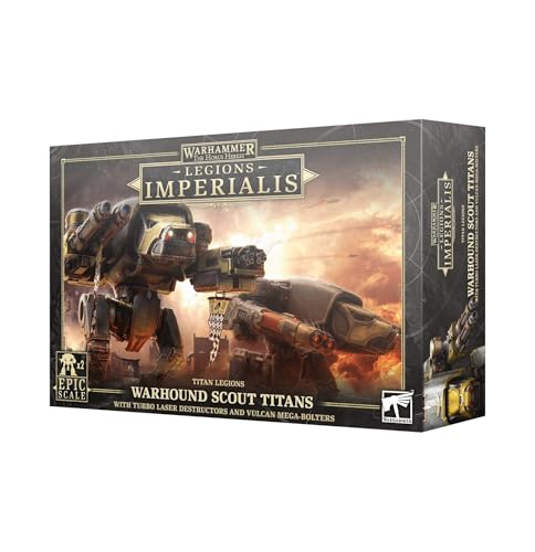 Games Workshop Warhammer Legions Imperialis, Kriegshund Scout Titans mit Turbo-Laserzerstörern und Vulkan-Mega-Boltern [Epische Skala] von Warhammer