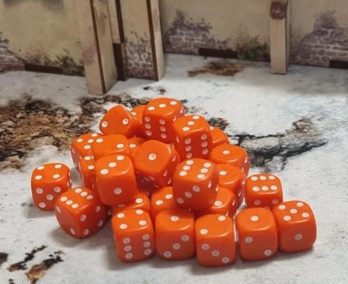 30 x D6-Würfel, 10 mm, klassisch, Orange von Warlord Games