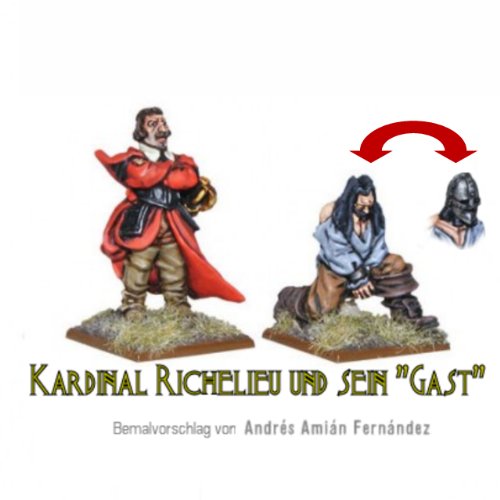 Kardinal Richelieu "the red Eminence" mit „Gast“ - Tabletop Figuren von Warlord Games