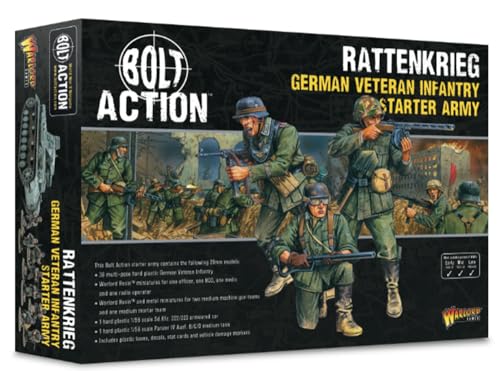 Rattenkrieg - Deutsche Veteranen-Infanterie-Starterarmee, 28 mm große Miniaturen für Bolzenaktion, sehr detaillierte Miniaturen aus dem 2. Weltkrieg von Warlord Games