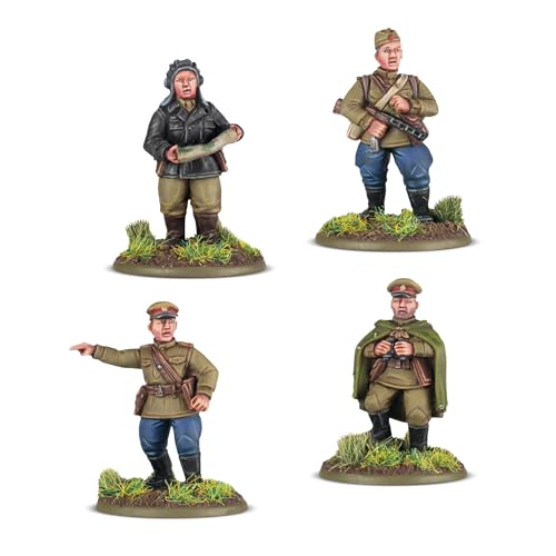 Sowjetische Armee-Kommandanten – Miniatur-Figuren aus Kunstharz im Maßstab von 28 mm für hochdetaillierte Miniatur-Bolzenaktion aus dem Zweiten Weltkrieg von Warlord Games