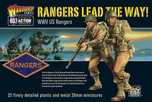 Kriegsherr GB-A2 - WW2 US Rangers 28mm Figuren - Bolzen Aktion - 25x 1/56 Wargaming-Minaturen von Warlord Games