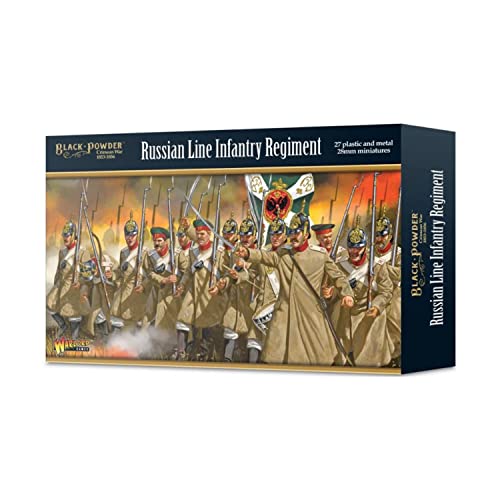 Warlord Black Powder Crimean War Russian Line Infantry 1:56 Tabletop Miniatures - Kunststoff bemalbare Miniaturen 1700-1900 Soldaten Set, unlackierte Tischplatte 28 mm Militär-Minifiguren für von Warlord Games