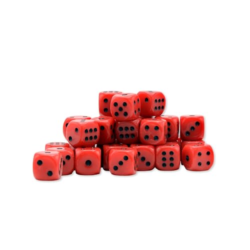 Warlord Games 30 x D6-Würfel, 10 mm, klassisch (rot mit schwarzen Punkten) von Warlord Games