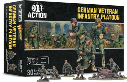 Warlord Games Bundeswehr-Veteranen-Infanterie-Zug – 28 mm große Kunststoff-Miniaturen für Bolzenaktion, sehr detaillierte Miniaturen aus dem 2. Weltkrieg von Warlord Games