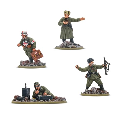 Warlord Games Deutsche Armee-Veteranen-Hauptquartiere – 28 mm große Harz-Miniaturen für Bolzenaktion, sehr detaillierte Miniaturen aus dem 2. Weltkrieg von Warlord Games