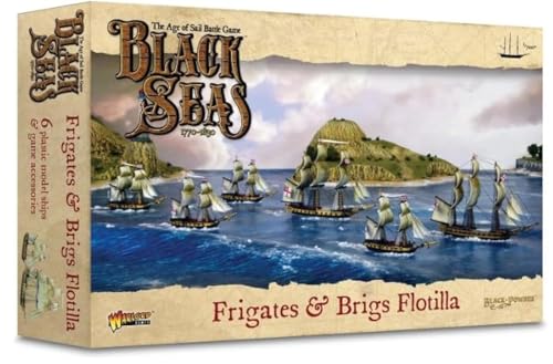 Warlord Games Frigates & Brigs Flottille – Miniaturen aus Kunststoff im Maßstab 1:700 für Schwarze Meere, sehr detaillierte Miniaturen aus der Zeitalter der Segelzeit für Tisch-Kriegsspiele. von Warlord Games