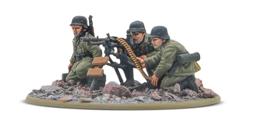 Warlord Games Veteranen-MMG-Team der deutschen Armee, 28 mm Skala, Kunstharz-Miniaturen für Bolzenaktion, sehr detaillierte Miniaturen aus dem 2. Weltkrieg von Warlord Games