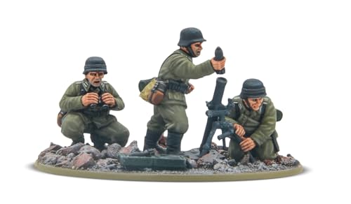 Warlord Games Veteranen-Mörserteam der deutschen Armee, 28 mm Skala, Kunstharz-Miniaturen für Bolzenaktion, sehr detaillierte Miniaturen aus dem 2. Weltkrieg von Warlord Games