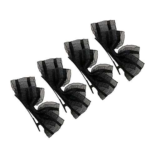 4 Stück Spitze Schmetterling Haarspange Spitzenschleife Haarnadel Bowknot-haarklaue Mini-Clips Für Haare Haarspangen Mit Minischleife Frauen Feine Haarschleifen Legierung Black Warmhm von Warmhm