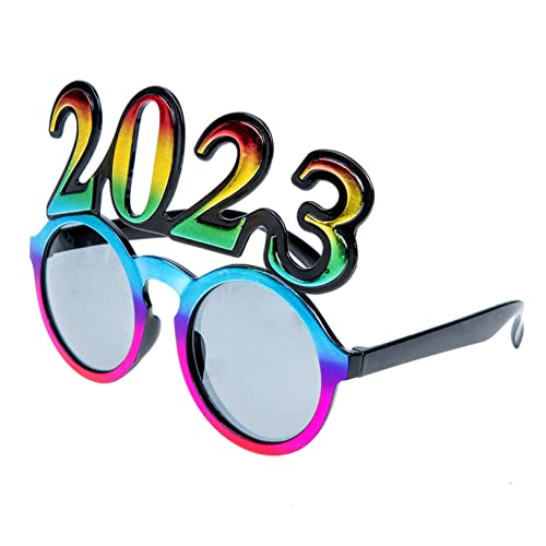 Warmhm 1 Paar 2023 Neujahrsbrille Interessante Brille Partyzubehör Für Kinder Brille Für Kinder Krippenhandwerk Abschlussball Requisiten Weihnachtsbrille Colorful Pc-rahmen Aus Kunststoff von Warmhm