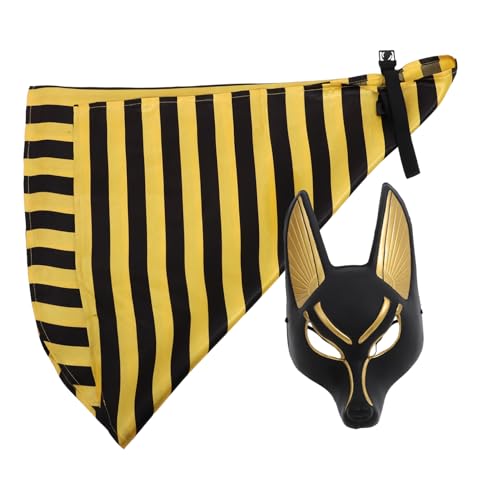 Warmhm 1 Satz Anubis-Maske ägyptische Tracht Kostüm Fuchs-Cosplay-Maske Retro-Ägypten-Maske Therische Maske halloween halloween maske Maskerade Masken Vintage Partymaske Stoff von Warmhm