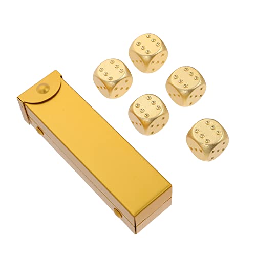 Warmhm 1 Satz Metallwürfel Retro-Würfel Würfelspiel Perlen-Kit Bausatz Zubehör bastelzeug The Craft Geschenkeidee zocken kleine Würfelstütze Würfel aus Aluminiumlegierung Golden von Warmhm