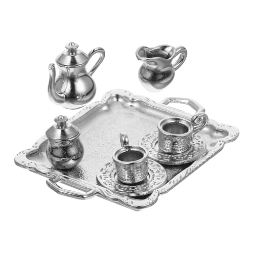 Warmhm Miniatur-teeservice für Puppenhaus – Tasse Untertasse Aus Metall – Perfekt Zur Dekoration Warmhm Miniatur-teeservice für Puppenhaus – Tasse Untertasse Aus Metall – Perfekt Zur Dekoration von Warmhm