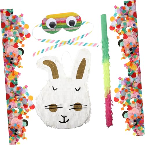 Warmhm 1 Satz Piñata party mitgebsel kinderparty mitgebsel spielset Pinata-Set toy set Kleinkinder Menschen zappeln drei Pinata-Stick-Mädchen Karnevalsfest-Requisite Papier von Warmhm