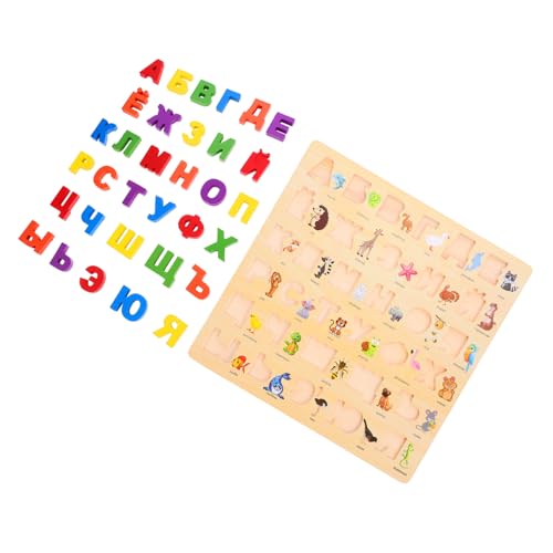 Warmhm 1 Satz Russisches Rätsel Alphabete Alphabet-Puzzle Sprache Briefe Puzzle Kleinkind passendes Russisches Alphabet für lustige passende spielzeuge Lernrätsel Holz von Warmhm