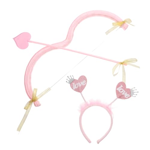 Warmhm 1 Satz Stirnband-Set mit und Bogen Amor der Männer Dekoration Amor Kostüm Amor Valentinstag-Accessoires Valentinstag Zubehör Spielzeugbogen Cosplay-Party-Stirnband Nylon Rosa von Warmhm