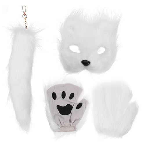 Warmhm 1 Set Fuchs Masken Set Halloween Maske Halloween Kostüme Pelziges Kostüm Fuchs Cosplay Pelziger Flauschiges Cosplay Fuchs Maske Cosplay Kostüm Pelziger Kunstfell von Warmhm