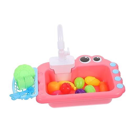 Warmhm 1 Set Geschirrspüler Wassertrog Batterien Batterie Spielspüle Haushaltsgerät Rollenspielspüle Für Spielspüle Spielspüle Kunststoff Rosa von Warmhm